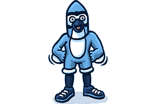 Illustration of the Johns Hopkins University mascot, Jay